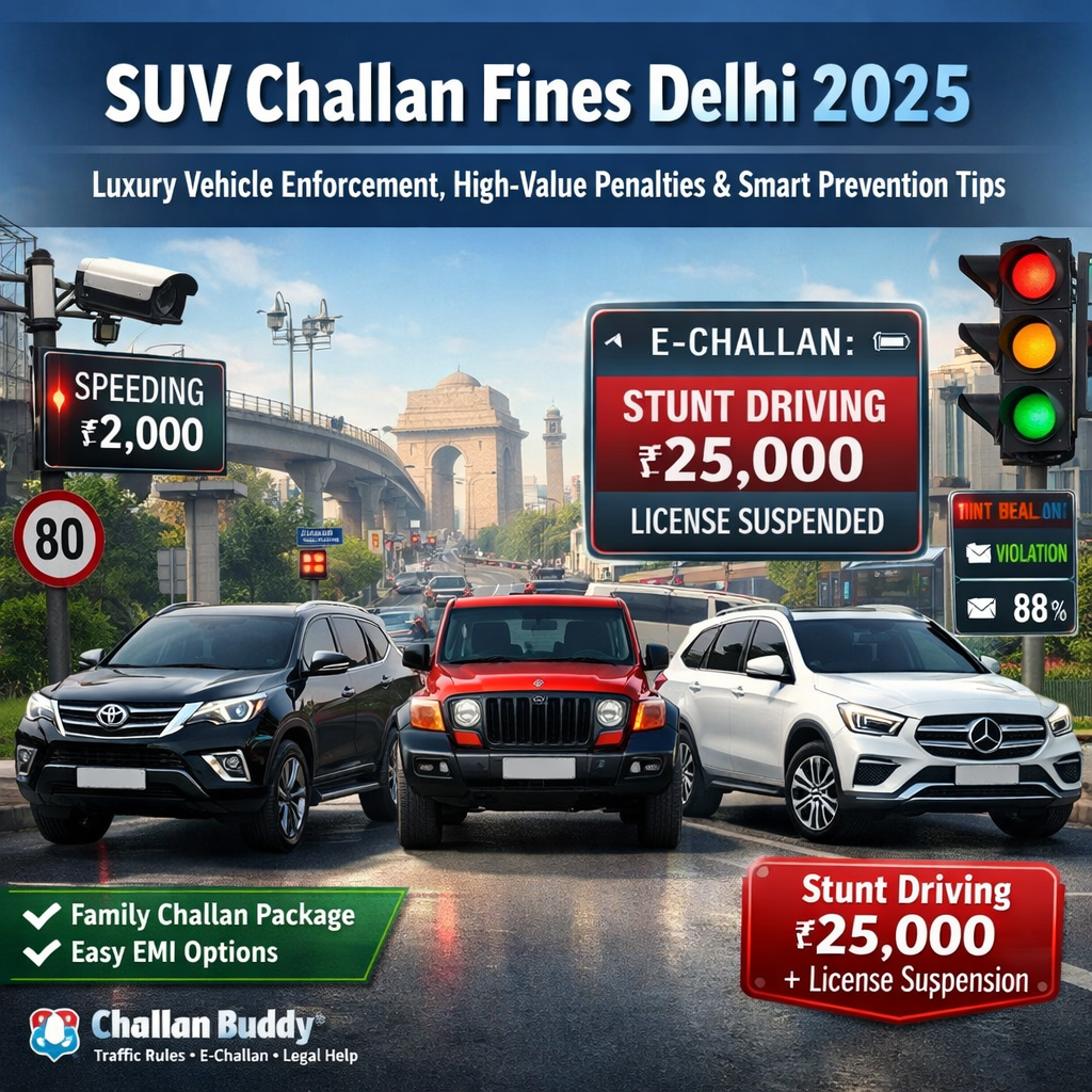 SUV Challan Fines Delhi 2025: Luxury Vehicle Special